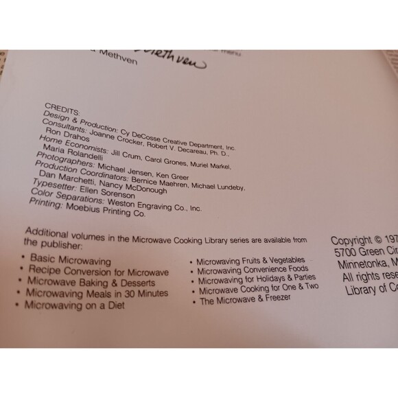 Vintage 1978 Basic Microwaving Cooking Library Cookbook Recipes Cook Book - Picture 12 of 16